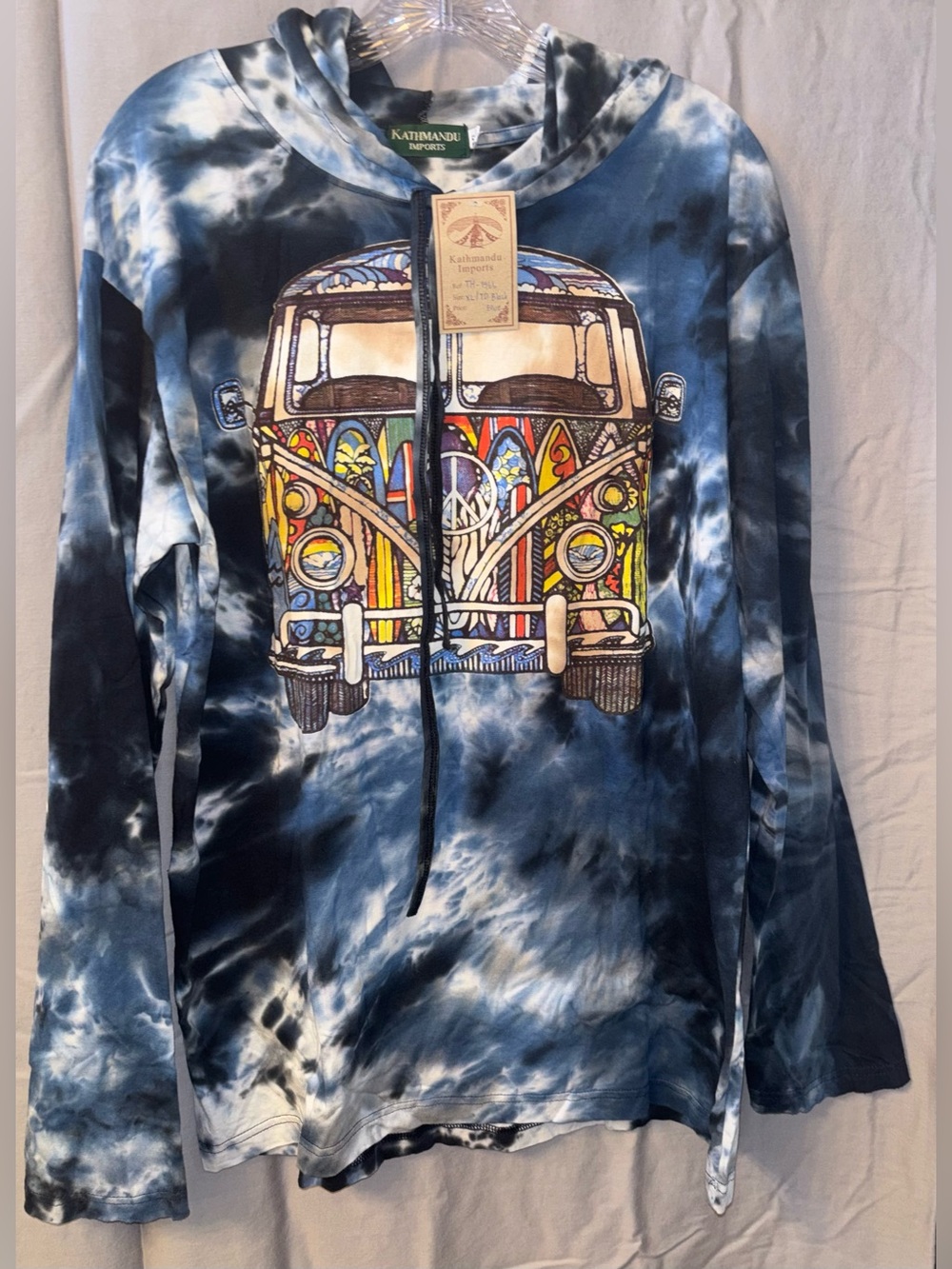 Kathmandu Imports Tie-dye VW Bus Graphic Pullover Hoodie in Size XL NWT